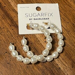 BaubleBar Pearl Hoop Earrings